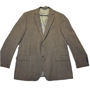 Brooks Brothers Sports Coat Men’s Sz 46L GlenPlaid Traditional Fit Marzotto Wool